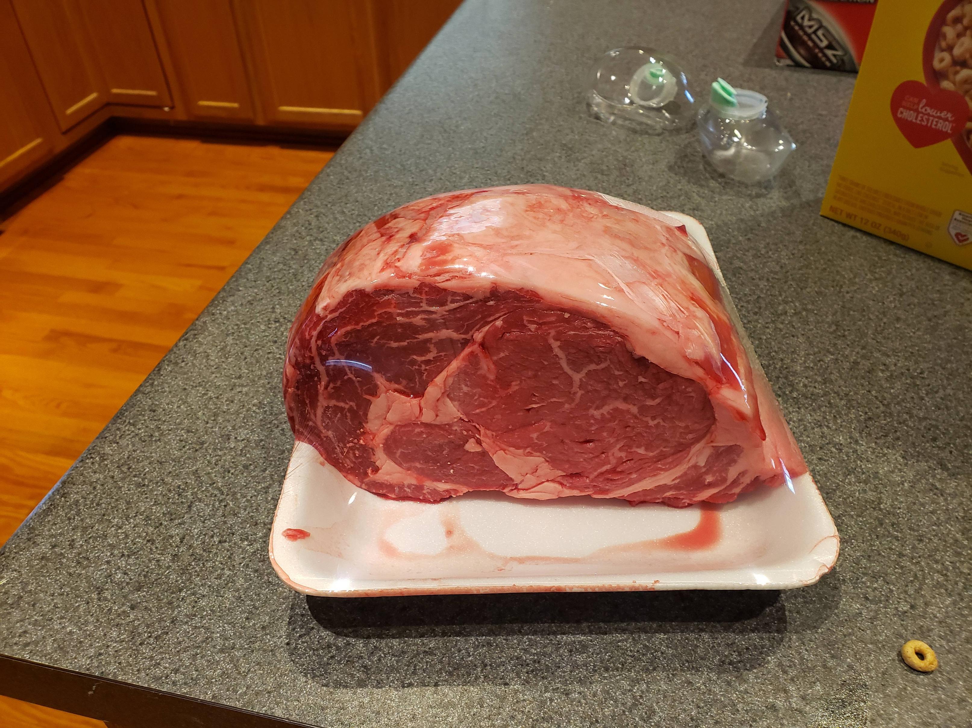 Prime rib from Costco before cooking