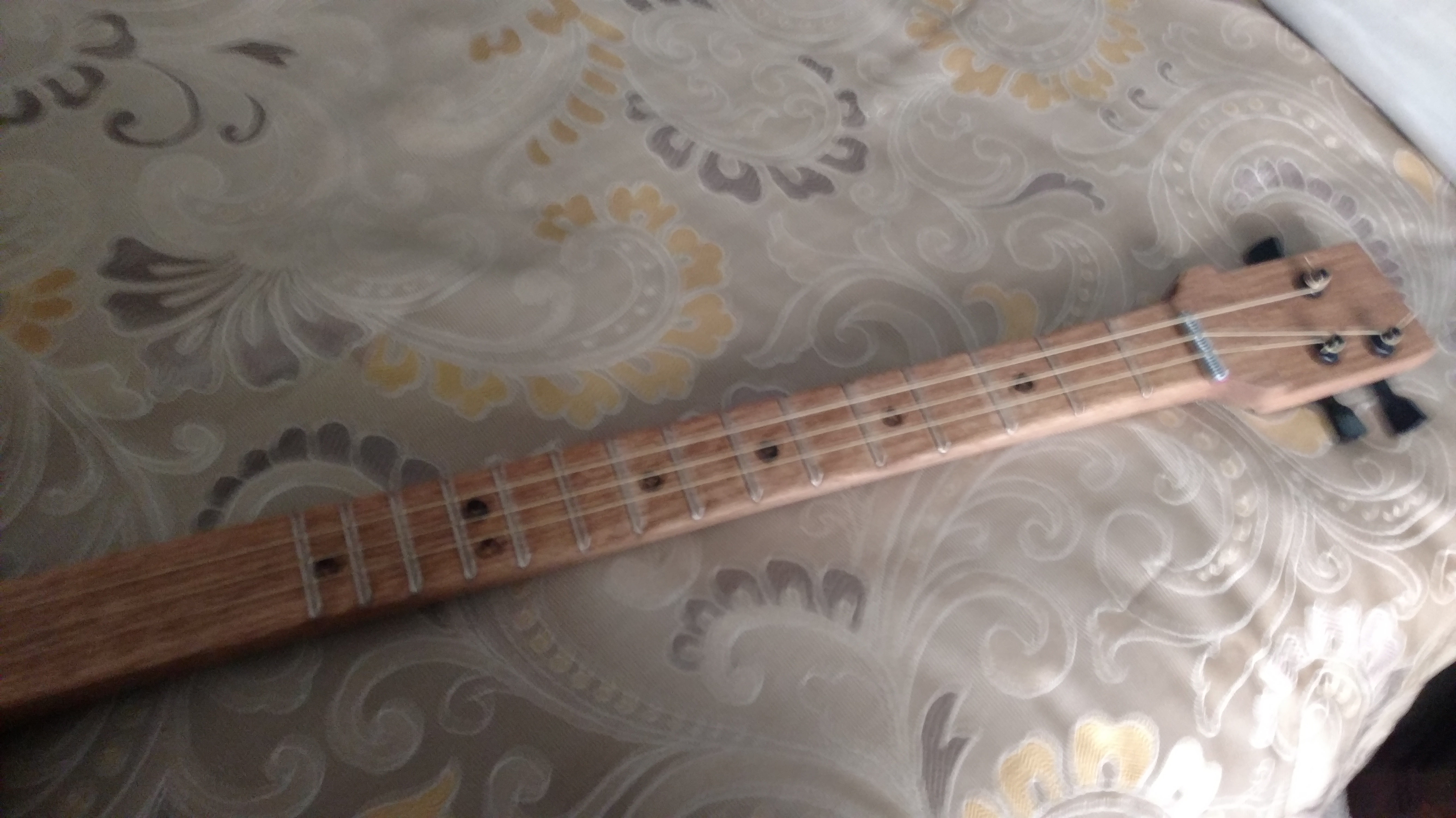 Wood burned fret markers