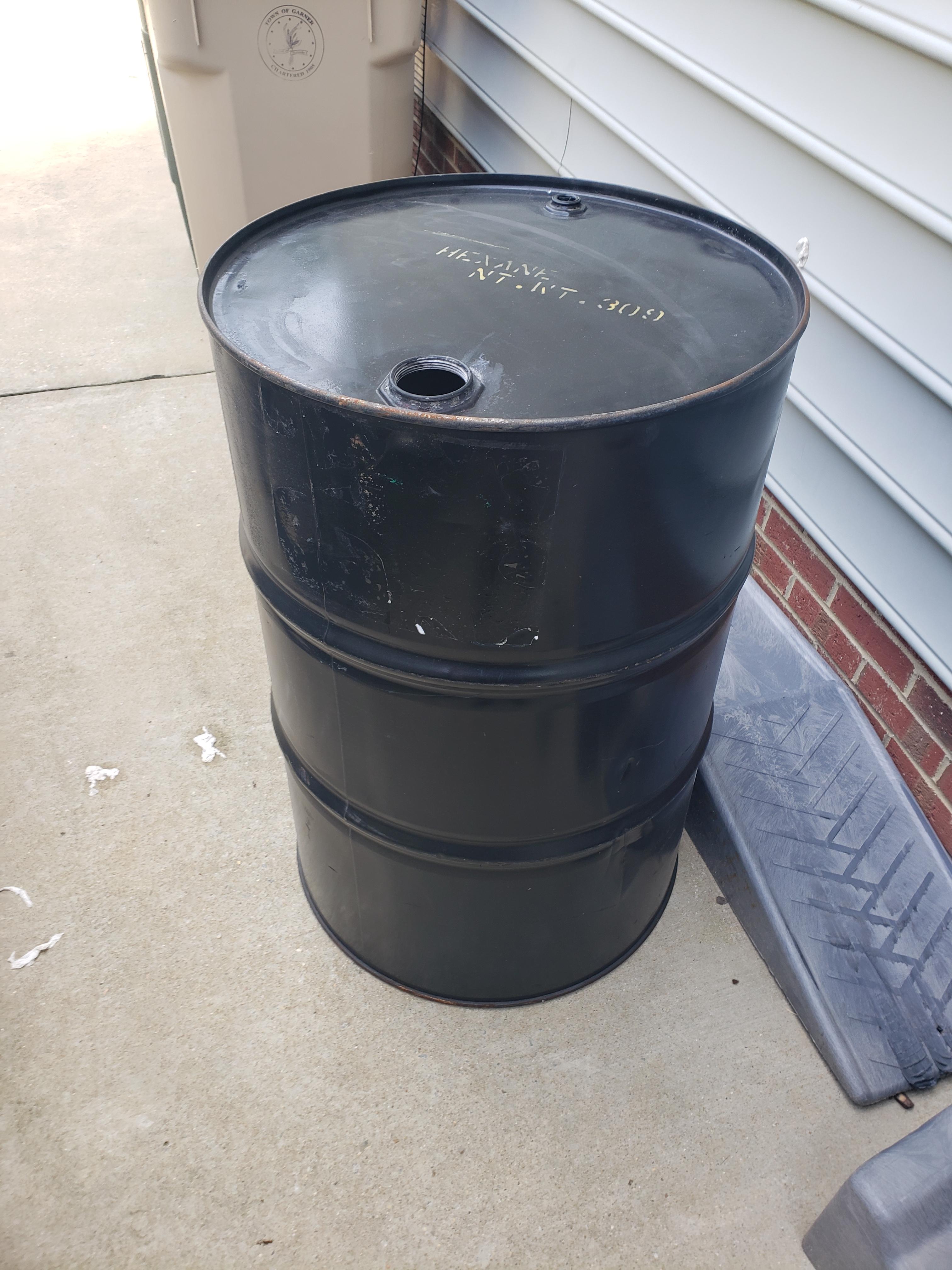 The barrel before work began