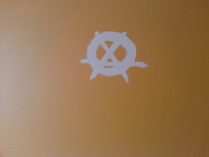 Political stand on the dining room wall