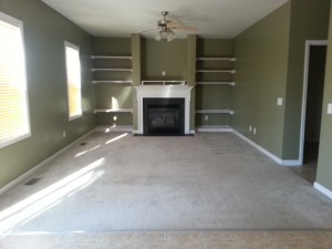 Family room where the flat screen will be placed