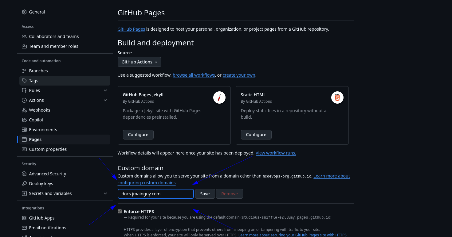 Custom Domain Example