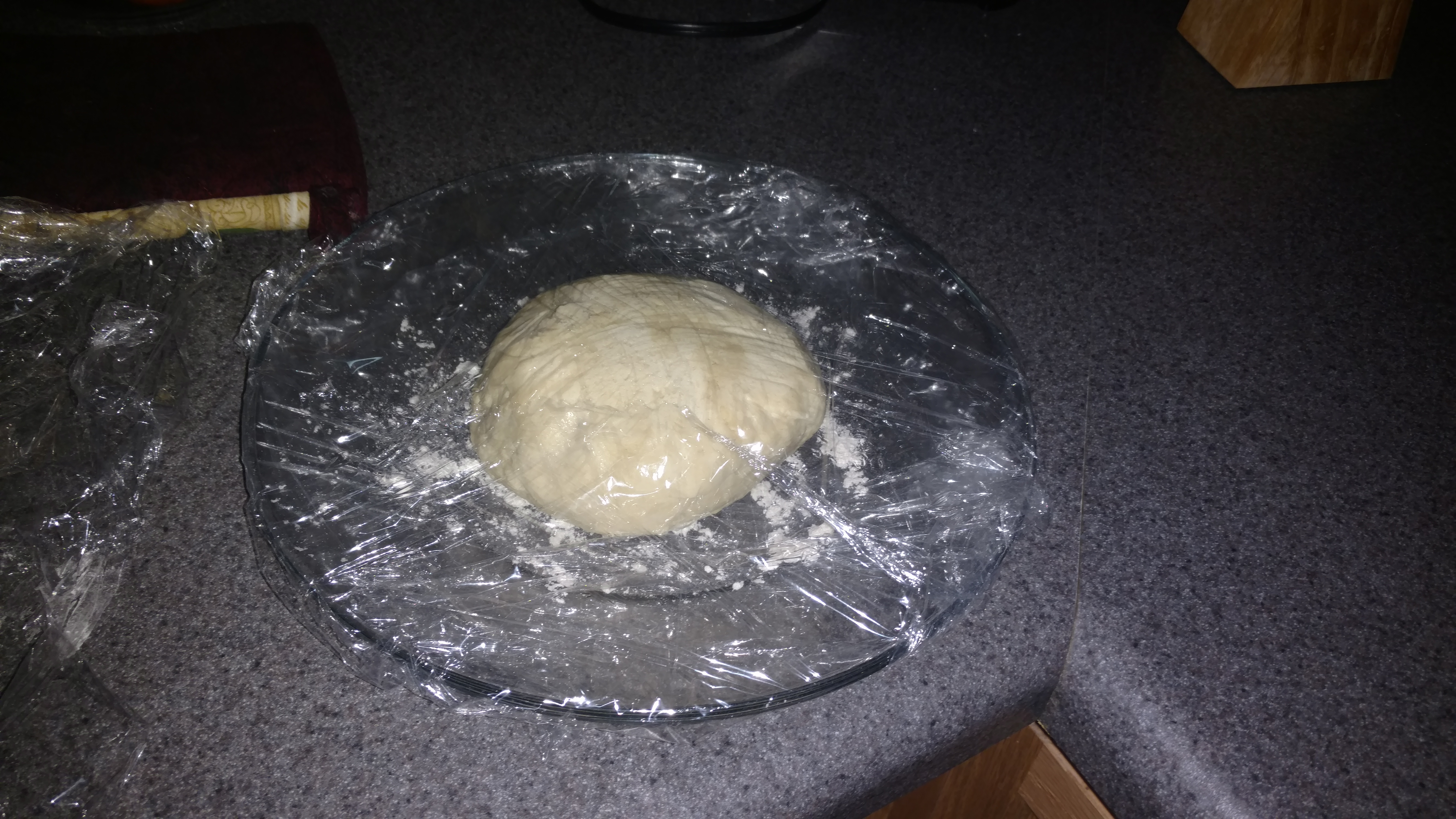 Dough coming out of the fridge.
