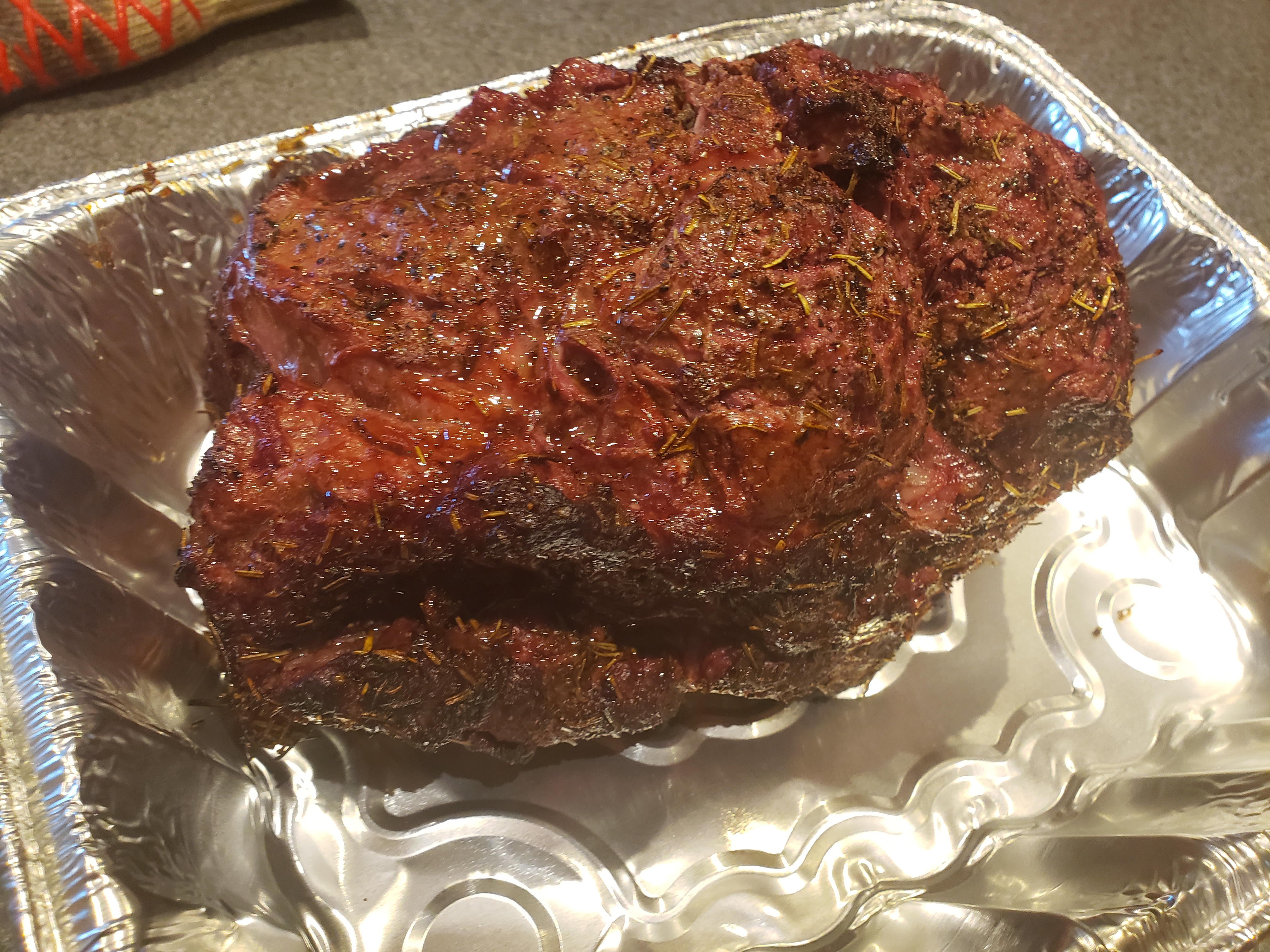 Finished smoked prime rib